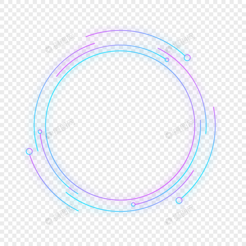 渐变圆形科技感发光边框图片