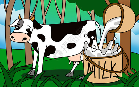 国际牛奶日之牛奶和奶牛插画