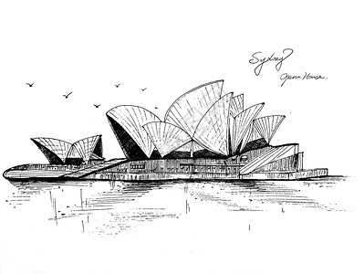 悉尼歌剧院手绘悉尼歌剧院高清图片