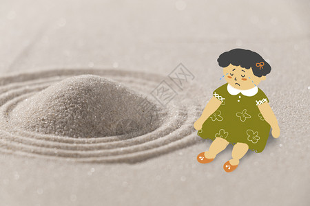 撬土沙盘沙子插画