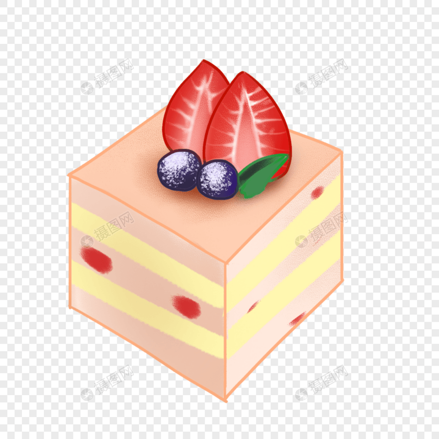 草莓蓝莓蛋糕图片