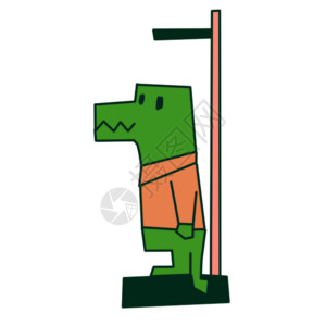 可爱卡通绿色鳄鱼长高了动态表情包高清图片