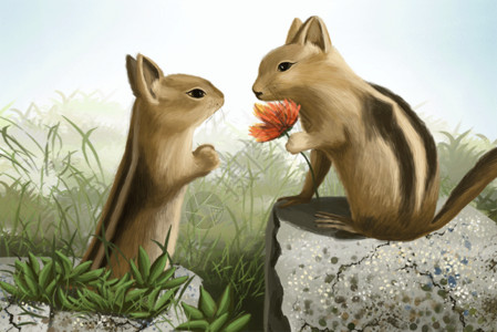 情侣阳光松鼠的爱情gif高清图片