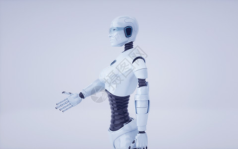 智能机器人握手背景图片