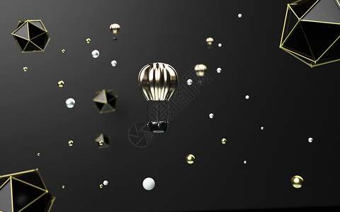 水晶气球创意几何空间设计图片