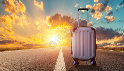 白色行李箱旅行设计图片
