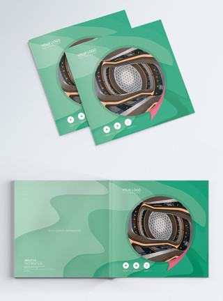 圆曲线艺术类宣传画册封面设计模板