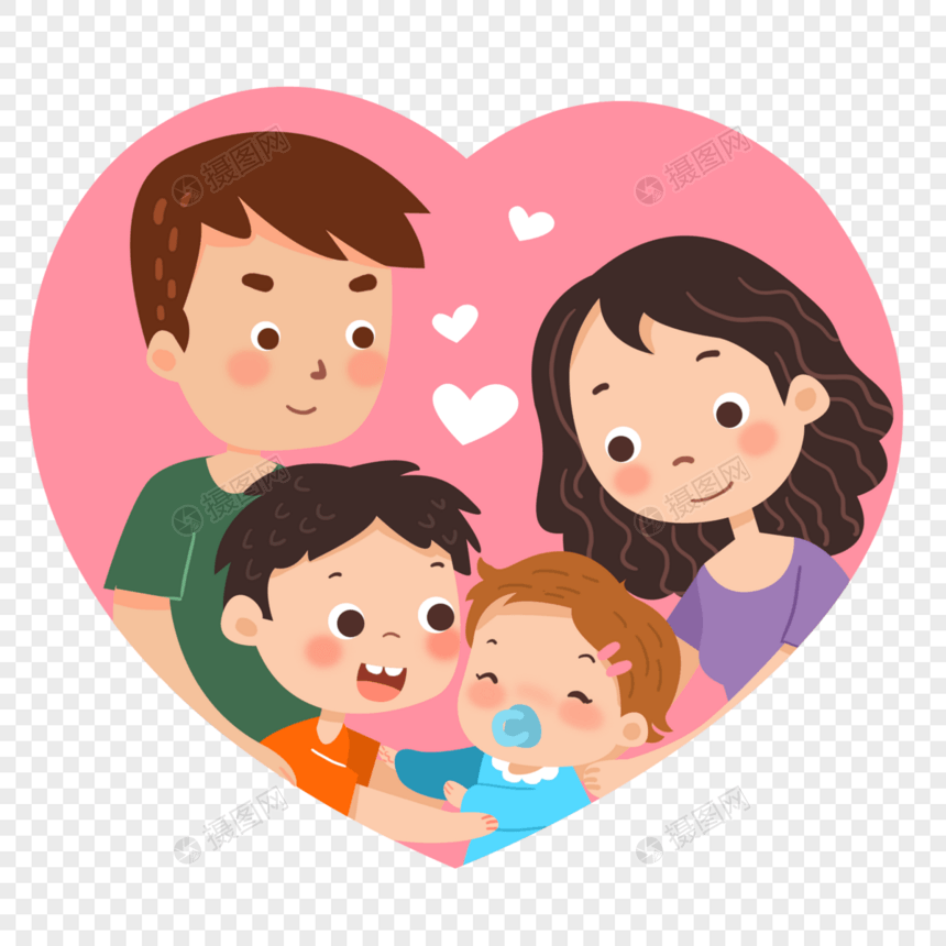 幸福的二胎家庭全家福图片