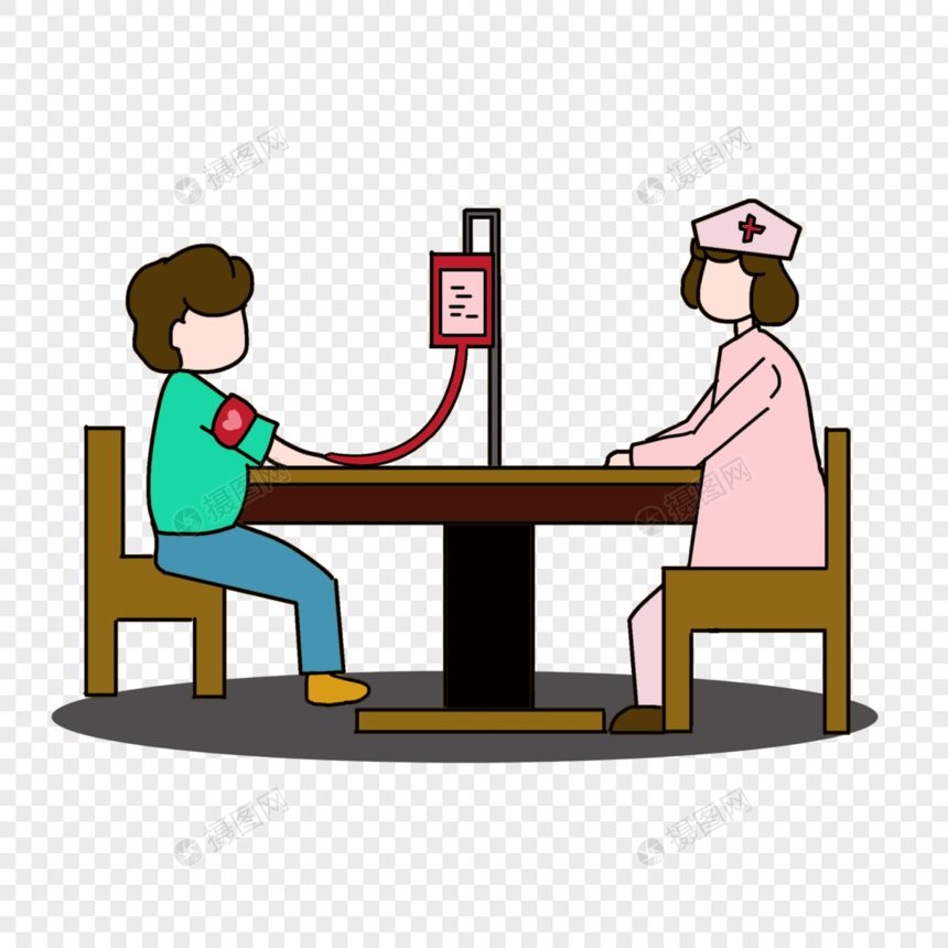 护士和小男孩输血图片