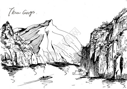 三峡水利长江三峡插画