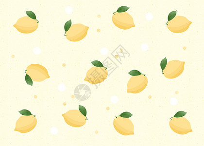 水果柠檬手绘小清新夏日水果背景插画