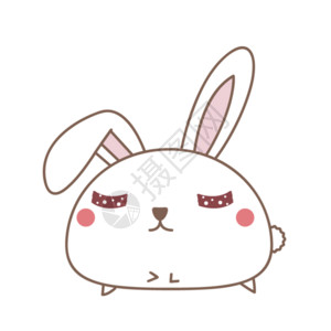 粉色手绘小兔子娇羞撒娇的小兔子GIF高清图片