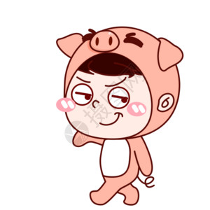 小猪人物卡通 gif高清图片