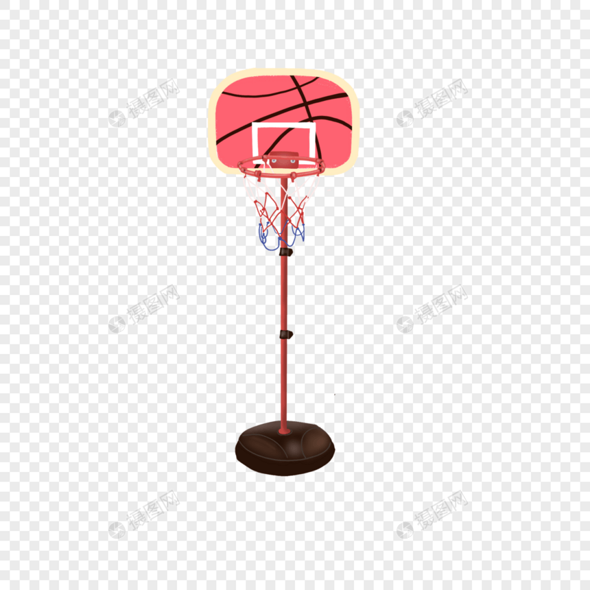 卡通红色篮球框插图图片