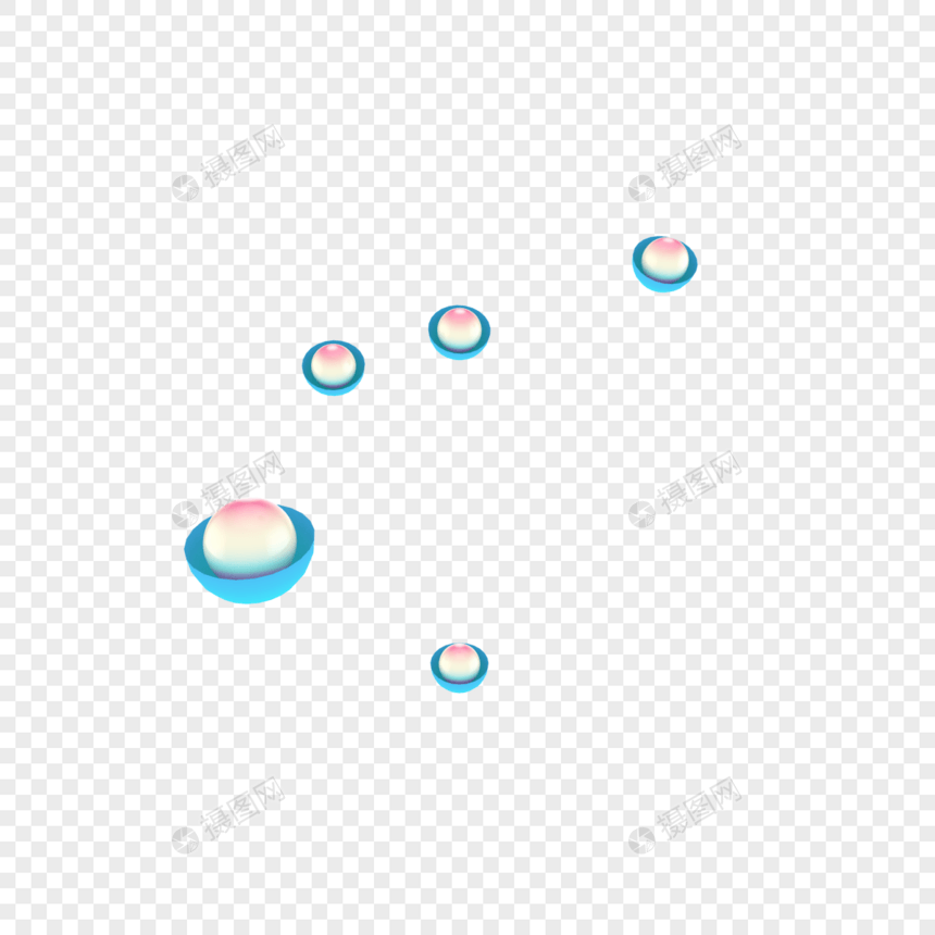 立体漂浮多彩球插图图片
