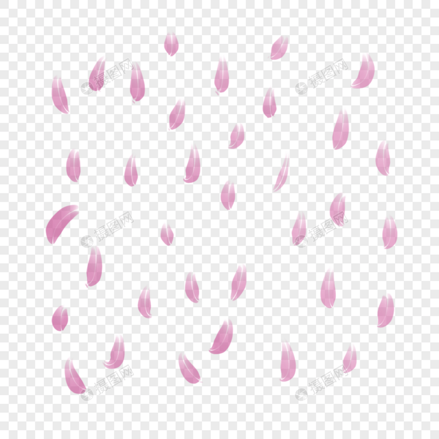 漫天粉色花瓣手绘填充装饰图片