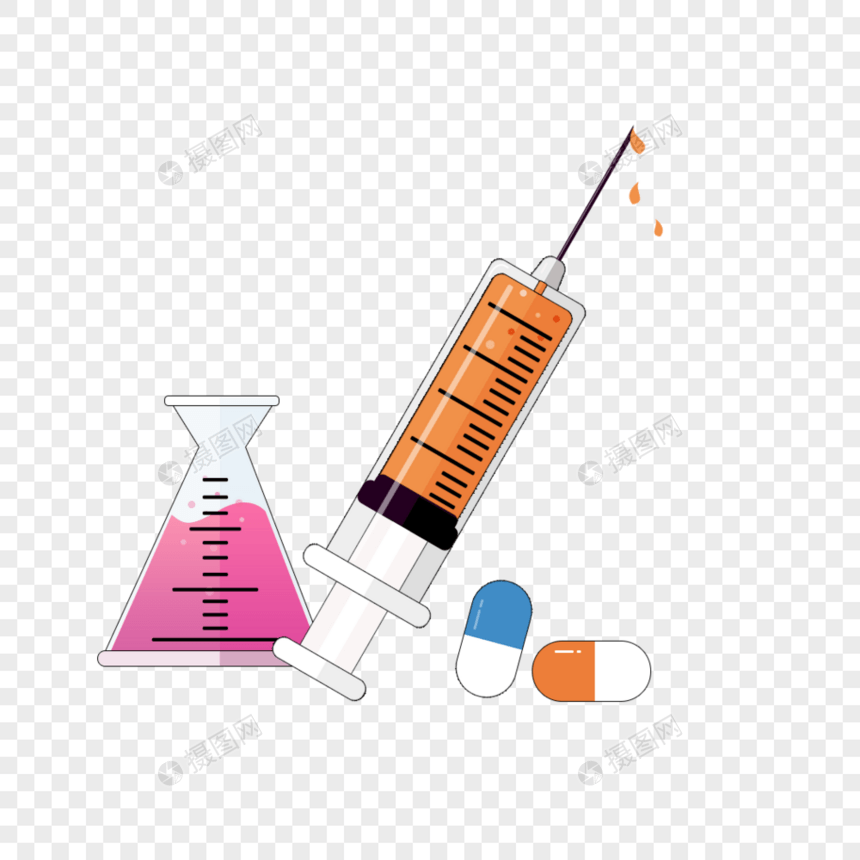 针管和烧杯图片