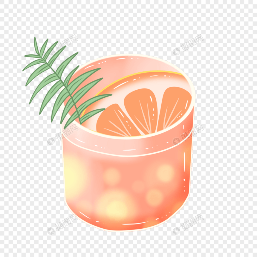 粉色橙子冰镇饮料图片