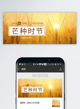小麦收获素材芒种公众号封面配图模板