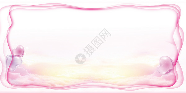 粉兔子边框浪漫粉色边框设计图片