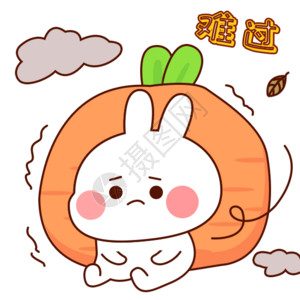 胡萝卜玉米兔小贝卡通形象配图gif高清图片
