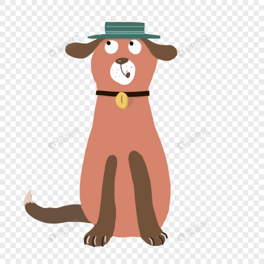 橘色戴帽子的狗狗图片