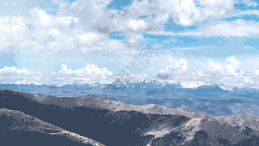 佛牙寺新都桥高尔寺环绕雪山gif高清图片