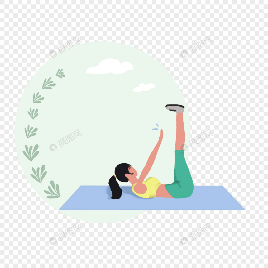 清新少女瑜伽锻炼图片