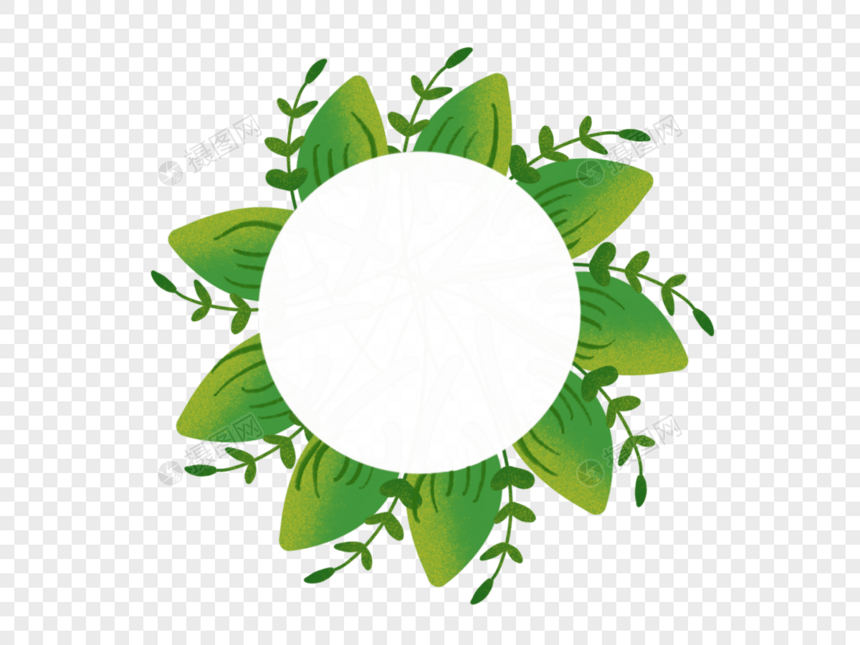 绿植花纹边框素材图片