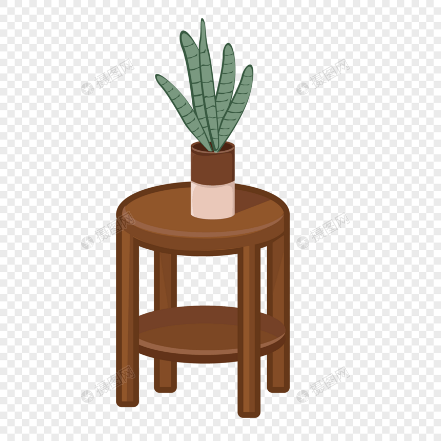 凳子和植物图片