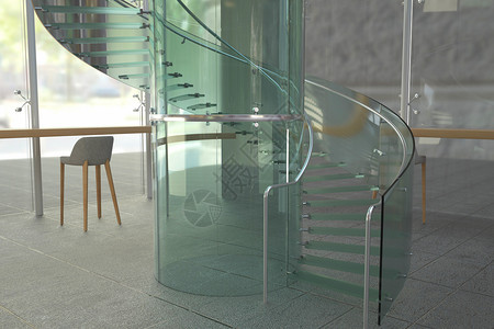 玻璃旋转楼梯背景图片