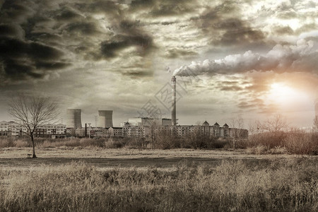 污染天气环保意识设计图片