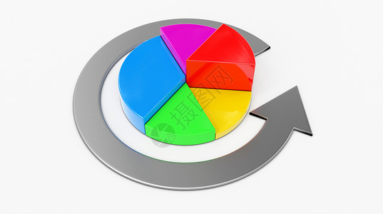 彩色立体圆形创意几何数据圆盘设计图片