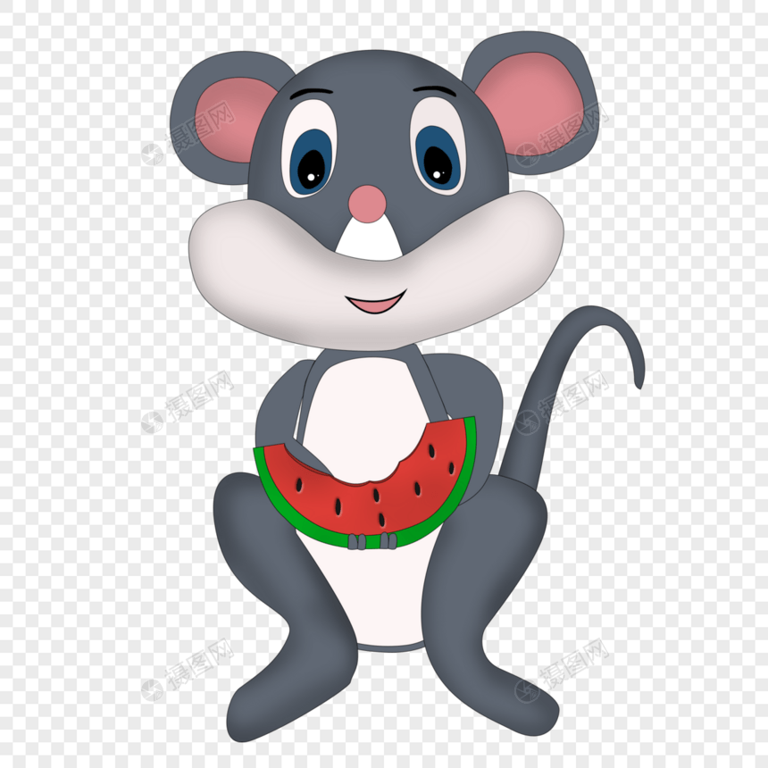 小老鼠抱西瓜图片