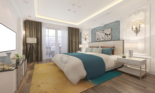 欧式卧室背景欧式卧室效果图设计图片