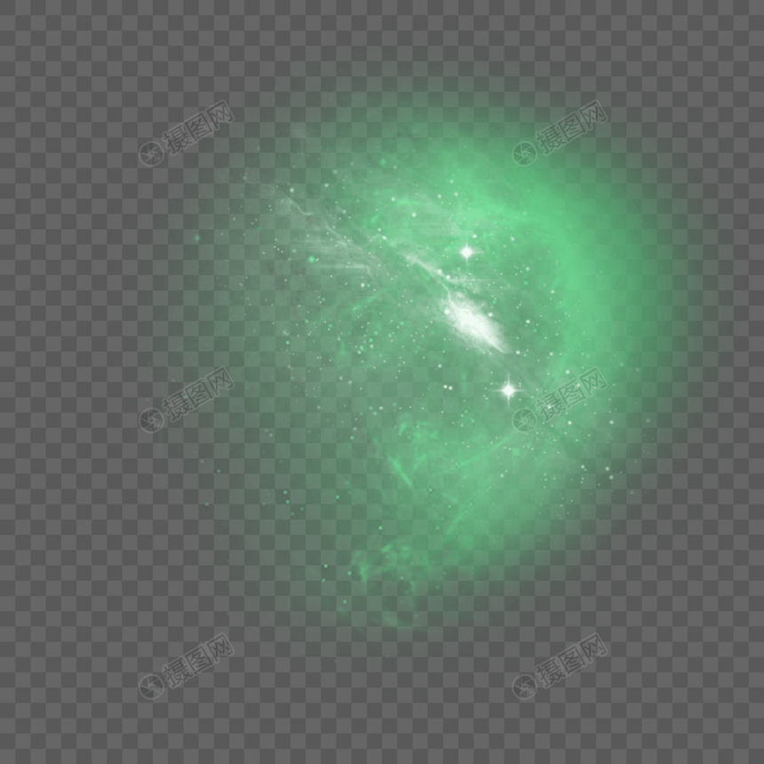 绿色星空光效图片
