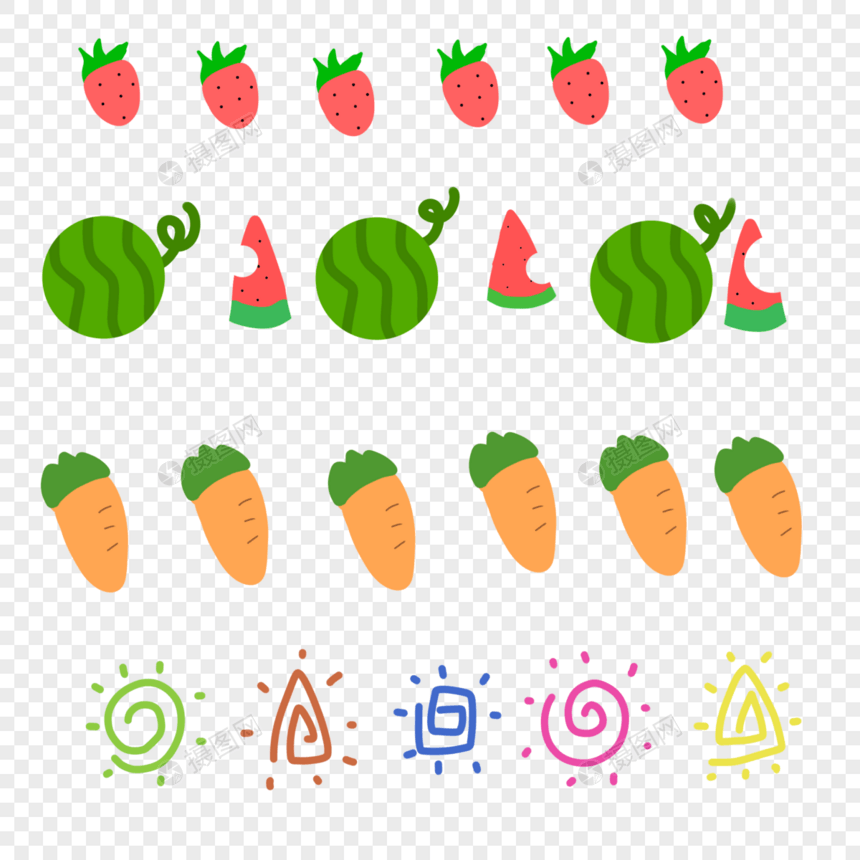 水果蔬菜符号条纹分割线图片