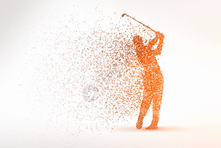 破碎的创意高尔夫剪影粒子GIF高清图片