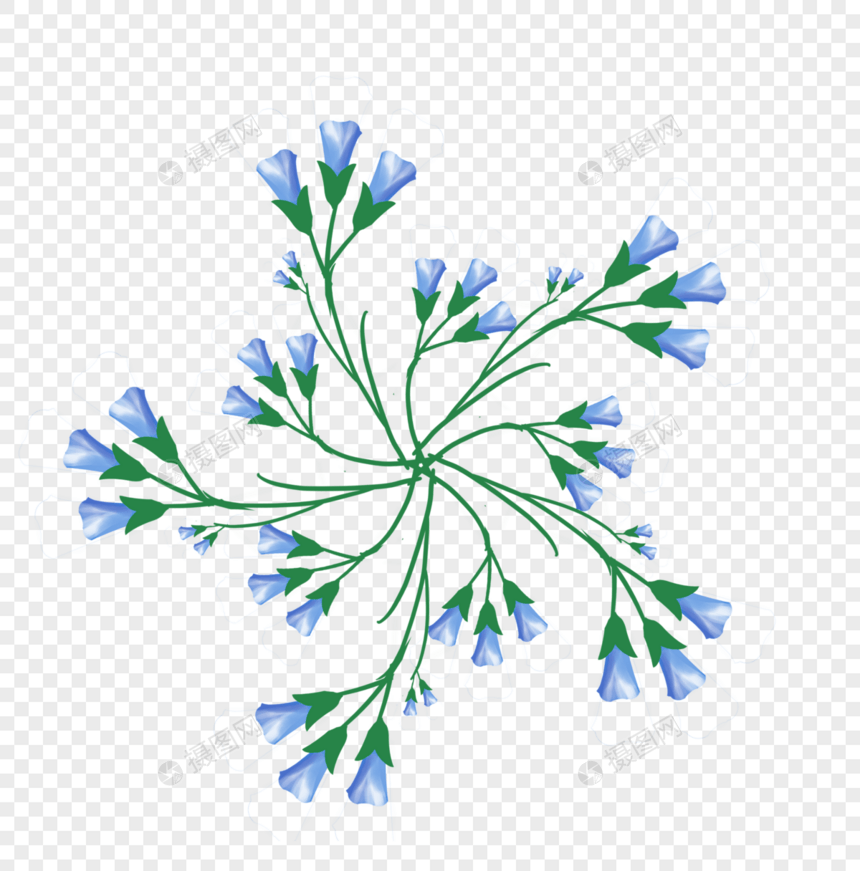 创意图形蓝色花朵图片