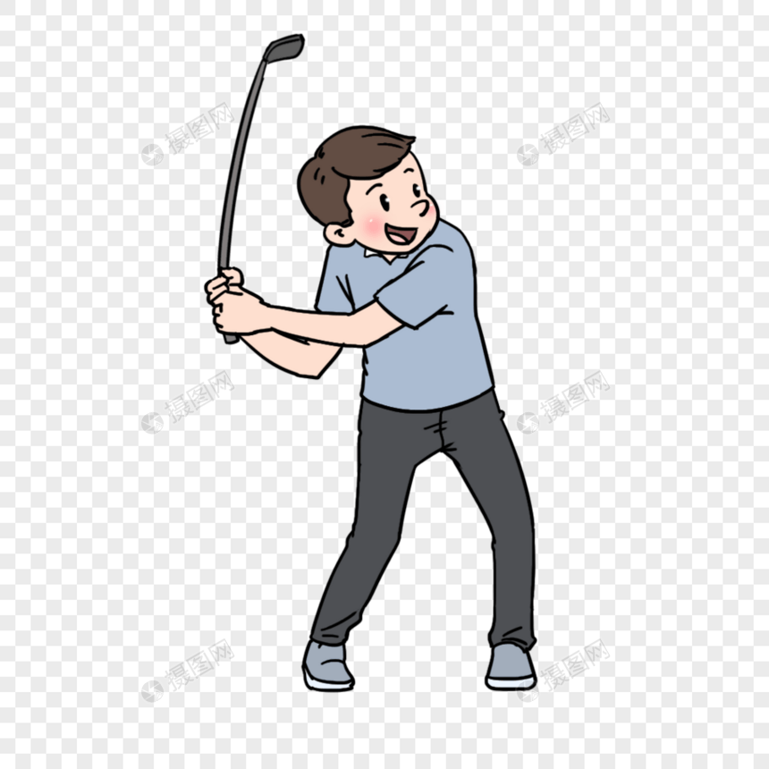 男人打高尔夫图片