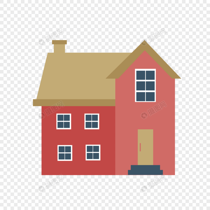 红色房子图片