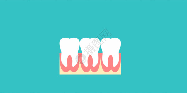 牙齿牙疼刷牙扁平图案GIF高清图片