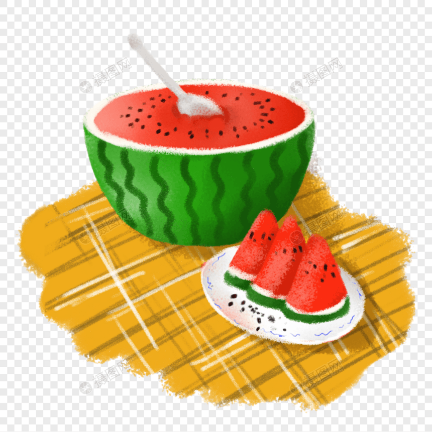 夏季吃西瓜图片
