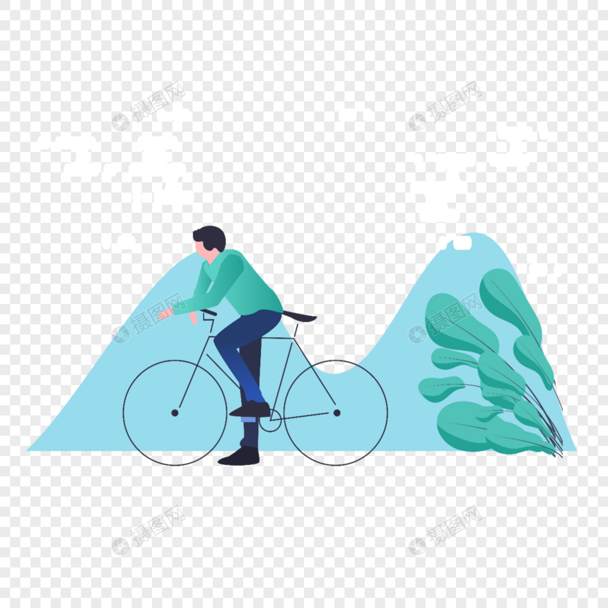 骑行图标免抠矢量插画素材图片