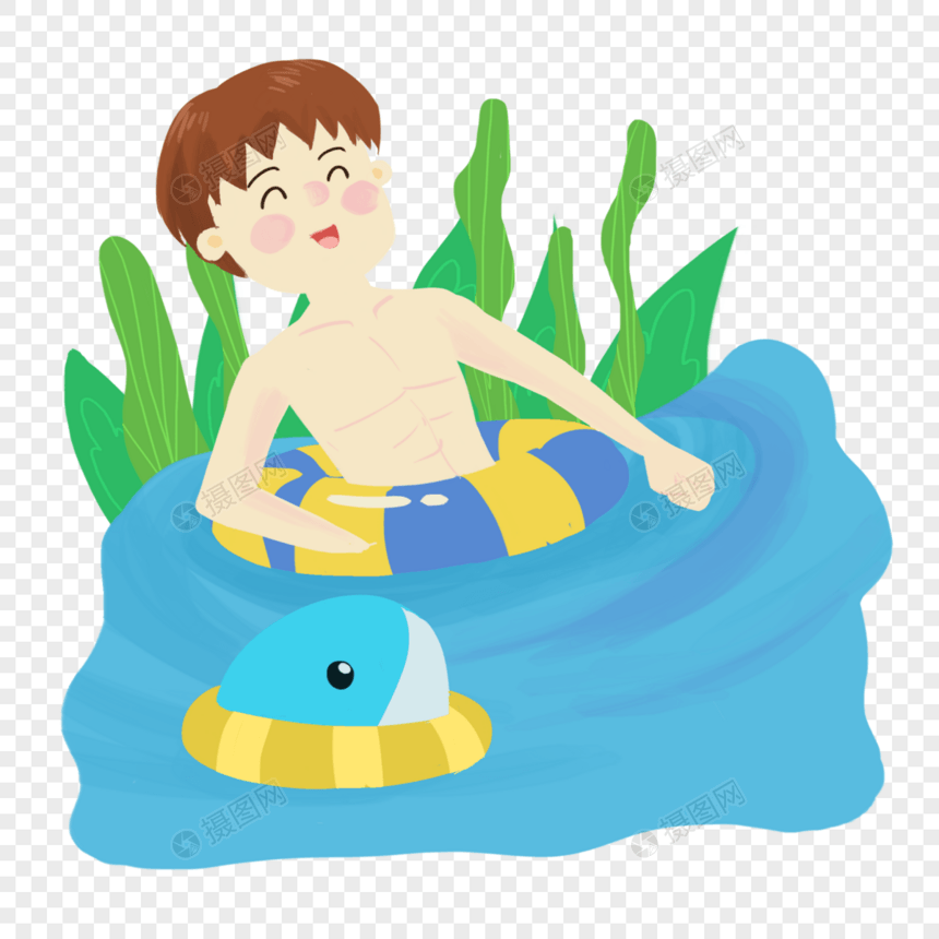 和鲸鱼游泳的男孩图片