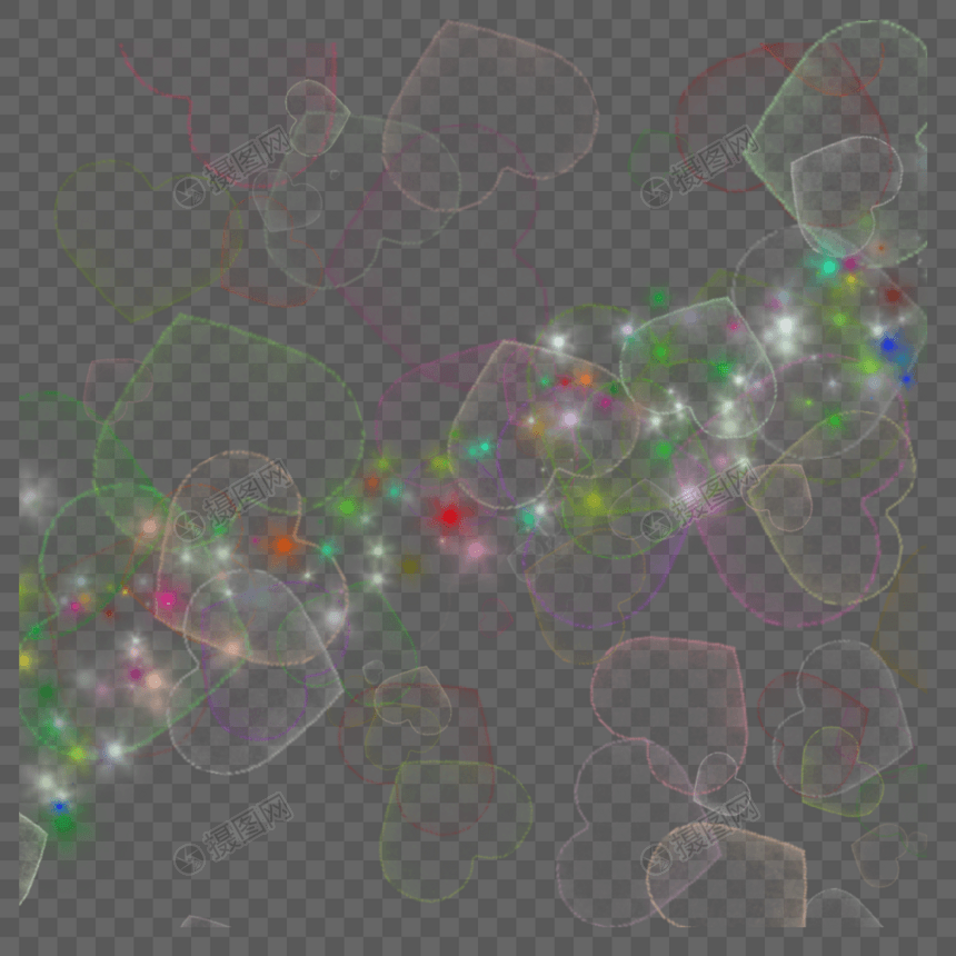 爱心唯美闪光光效图片
