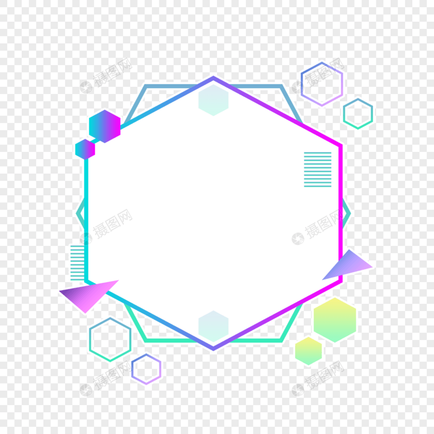简约几何渐变边框图片