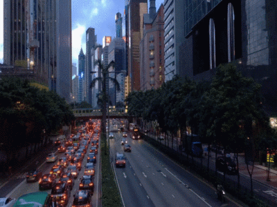 香港繁忙交通延时GIF图片