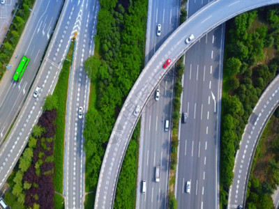 西安半坡遗址立交航拍高架桥4K素材GIF高清图片