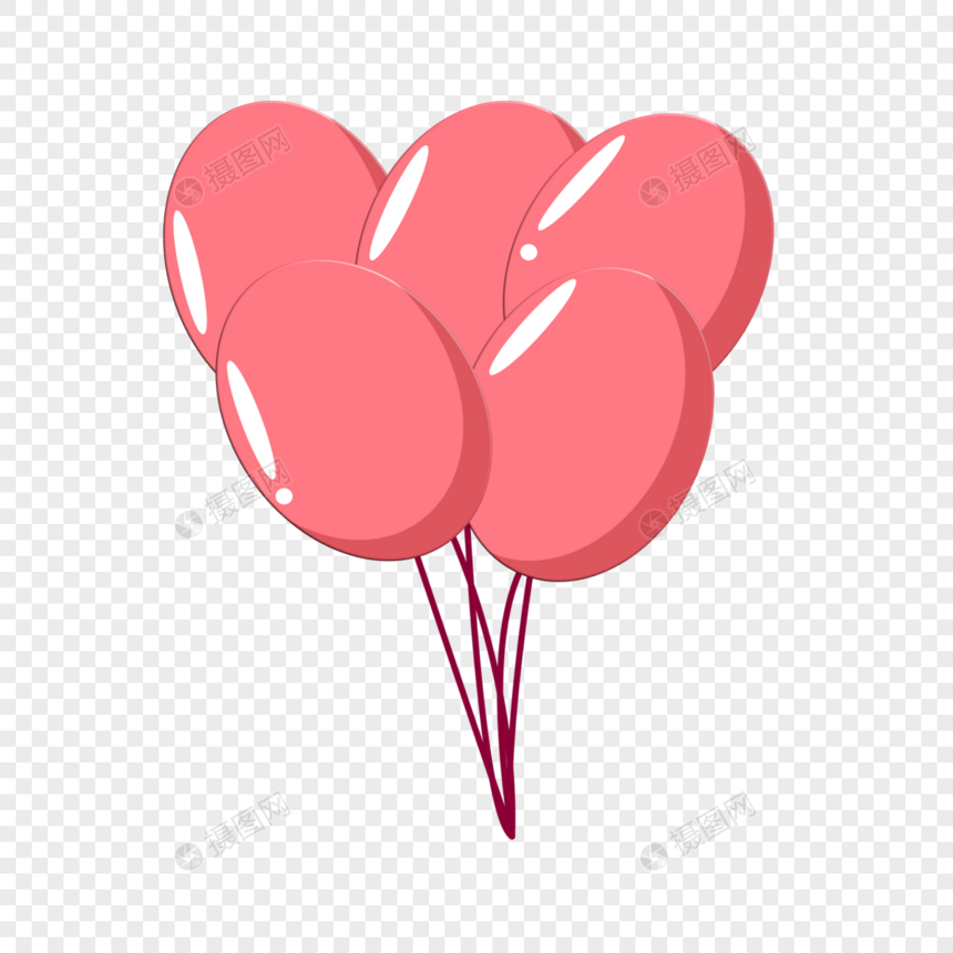粉色的漂浮气球图片